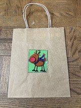 Handmade Brown Reindeer Christmas Gift Bag - $9.78