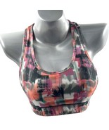 MPG Sports Bra Sz M Pink Coral Gray Abstract Print Removable Padding Gym... - $9.90