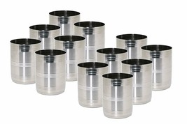 Stainless Steel French Tumbler Glass Water Drinking Glass  Silver 300 ml 12 Pcs - £33.19 GBP