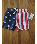 City Streets Size 12 Months Flag Boys Swim Shorts - $13.86