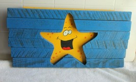 Rock Star Hand Carved &amp; Painted Whimsical Wooden art wall hanging Plaque  - £28.20 GBP