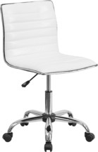 Flash Furniture Low Back Designer Armless White Ribbed Swivel Task Office Chair - £81.30 GBP