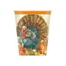 Traditional Thanksgiving Turkey 8 Ct  9 oz Paper Hot Cold Cups - $3.95