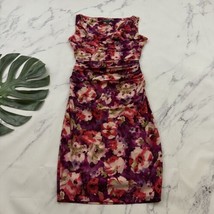 Lauren Ralph Lauren Womens Sheath Dress Size 6 Pink Purple Floral Ruched... - $32.66