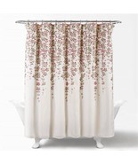 72-inch White Blue Grey, Tan Purple Grey, Floral Flowers Shower Curtain ... - $147.69 CAD