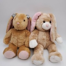 Lot 2 Build a Bear Easter Bunny Rabbit Floppy Ear Spring Plush Stuffed Sisters - £17.01 GBP