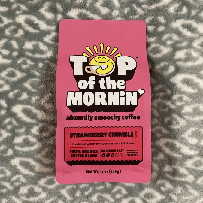 Top of the Mornin Coffee: STRAWBERRY MEDIUM ROAST Bag [12oz WHOLE BEANS] - $19.99
