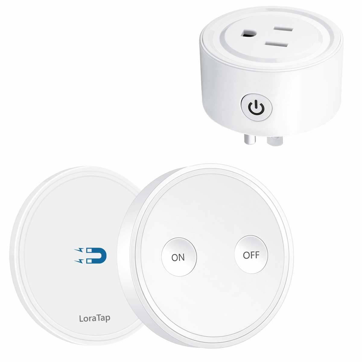 LoraTap Mini Remote Control Outlet Plug Adapter with Remote, 656ft Range - $30.99