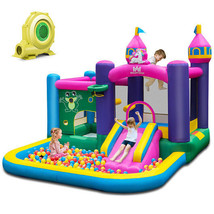6-in-1 Kids Inflatable Unicorn-themed Bounce House with 735W Blower - Co... - £292.99 GBP