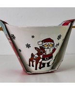 Christmas Rudolph And Santa RAMEN Noodle BOWL With Wood Chopsticks NEW! - $32.20 CAD