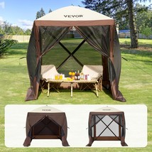 Vevor Pop Up Gazebo Tent, Pop-Up Screen Tent 4 Sided Canopy Sun Shelter, Brown - $168.98