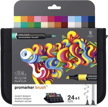 Winsor &amp; Newton Student Designer - 24 Brush Marker Pen Wallet Set,0290079 - £63.26 GBP