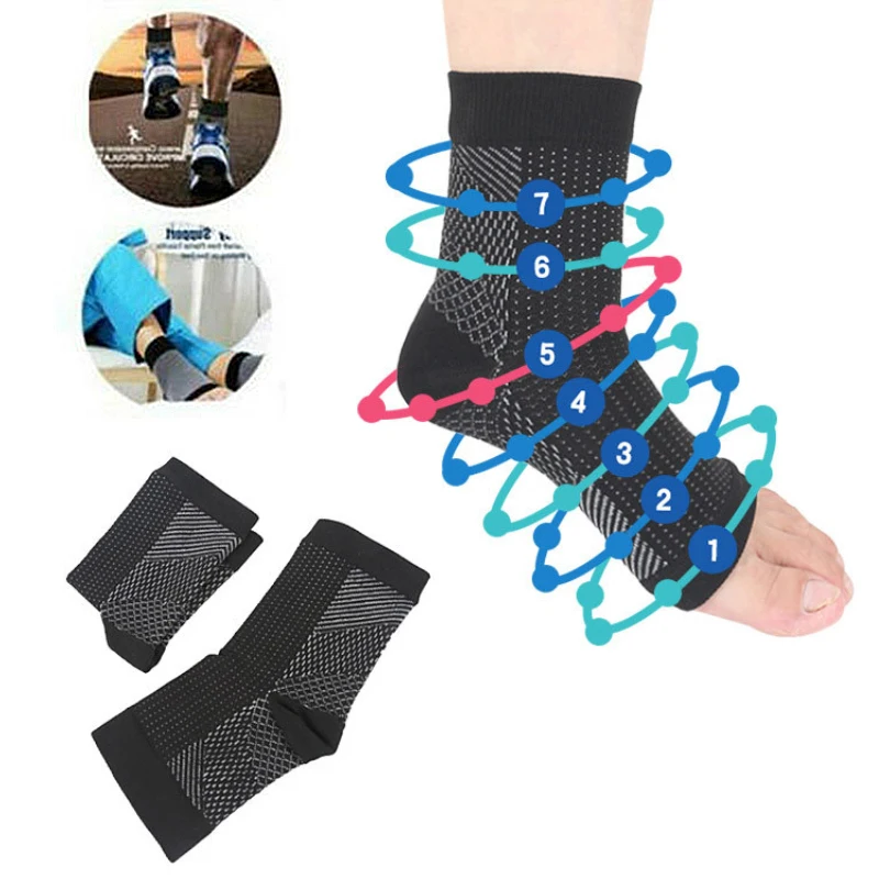 Sporting 2 Pcs/Pair Sportings Ankle Brace Compression Socks Anti Fatigue Foot Sl - £23.90 GBP