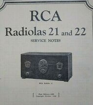 RCA Radiolas 21 and 22 Vintage Original Service Notes Manual Radio Victo... - $45.35