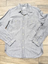 J. Crew Shirt Mens sz Medium Chambray Gray grey Work Button Up Long Sleeve top - £31.34 GBP
