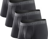 DAVID ARCHY Mens Dk Gray Underwear Boxer Briefs Soft Moisture-Wicking 4 ... - £17.95 GBP