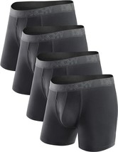 DAVID ARCHY Mens Dk Gray Underwear Boxer Briefs Soft Moisture-Wicking 4 Pack M - £17.82 GBP