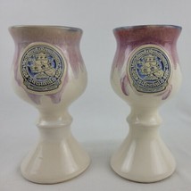 Renaissance Festival Cup Lot 2 Goblet Pair Pottery MD Chalice Mug Drip G... - $13.95