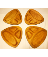 GLADMARK Vtg MCM Guitar Pick/Atomic 4 TEAK WOOD Dinner Platters 14&quot; x 13... - $77.99