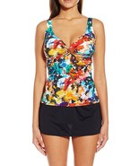 Badgley Mischka Swimsuit Women&#39;s Ibiza Twist Tankini Top &amp; Skirted Bikin... - $57.61 CAD