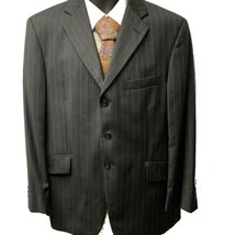 BACHRACH Sport Coat Grey Pinstripe 3 Button Dual Vents Mens Size 42 Work... - £44.06 GBP