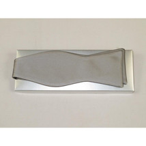 Men's Self Bow Tie By Hand J.Valintin Collection Solid Satin #92544 Silver image 3