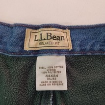 L.L. Bean Double L Jeans Women’s Relaxed Fit Blue Denim Fleece Lined Size 44×34 image 3