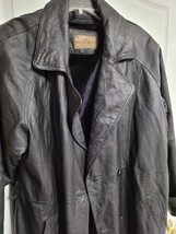 Alamo Uomo Leather Trench Coat 54&quot; Large No Belt - £39.32 GBP