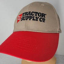 TRACTOR SUPPLY CO ADJUSTABLE SNAPBACK BASEBALL HAT CAP TAN RED TSC KHAKI - $9.89