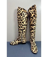 AQUAZZURA Leopard Pony Hair Tall Boots Size 41 IT / 11 US Made in Italy - £152.47 GBP