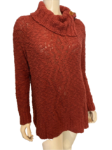 Moth Women&#39;s Knobby Knit Tunic Cowl Neck Sweater Clay Medium - $15.19