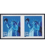 3477a XF-Sup Error / EFO Diecut Omitted Imperf Pair &quot;Statue of Liberty&quot; ... - £39.53 GBP