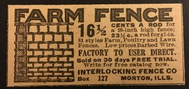 Vintage Interlocking Fence Co. Newspaper / Magazine Ad - Morton Buildings - £10.98 GBP