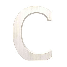 16&quot; Distressed White Wash Wooden Initial Letter C Sculpture - £33.83 GBP