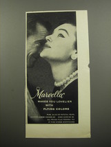 1955 Marvella Jewelry Ad - Marvella makes you lovelier with flying colors - £14.78 GBP