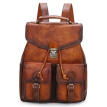 New Genuine Leather Women Backpack Shoulder Bag Schoolbag Casual Trendy Female T - £195.01 GBP
