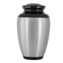 Large/Adult 220 Cubic Ins Pewter &amp; Black Brass Funeral Cremation Urn for Ashes - £127.59 GBP