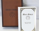 Holy Bible Dove of Peace KJV 1991 Wood &amp; Leather Boxed Like New White Cover - $34.29