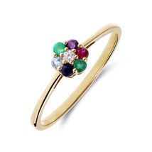 14k Gold flower ring sapphire ruby Amethyst cluster gold ring - stone queen - $222.75