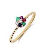 14k Gold flower ring sapphire ruby Amethyst cluster gold ring - stone queen - $222.75