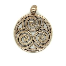 Vintage Sterling Signed Pscl Peter Stone Circle Celtic Round Shape Charm Pendant - £31.82 GBP