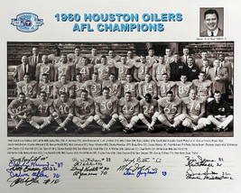 1960 Houston Oilers AFL Champions 16x20 Team Signed Photo-16 Sigs BECKETT- Groma - £217.44 GBP