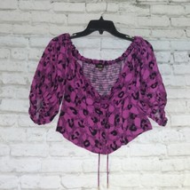 AFRM Womens Crop Top XS Off the Shoulder Purple Animal Print - £15.84 GBP