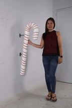 Hanging White Striped Candy Cane Over Sized Statue - £281.36 GBP