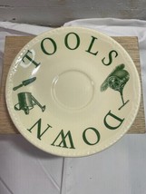 Wood &amp; Sons Salad Days Saucer Tools Down Saucer Green Made In England - £6.18 GBP