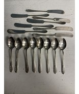 Vintage Set Of Nickel Silver 8 Butter Knives + 8 Teaspoons - $607.81 MXN