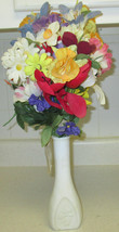 Artificial White Milk Glass Vase Faux Indoor House Plant  Floral - $10.00