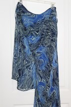 CQ By CQ Asymmetrical One Shoulder One Sleeve Blue Abstract Design Dress... - £35.03 GBP