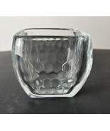 PartyLite Bee Hive Pattern Clear Glass Square Votive Candle Holder EUC - £7.22 GBP