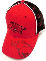 Arkansas Razorbacks NCAA Rare Black Red Hat Cap Repeater Logo Men&#39;s Adju... - $22.99